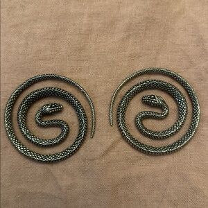 Silver Snake Weighted Earrings